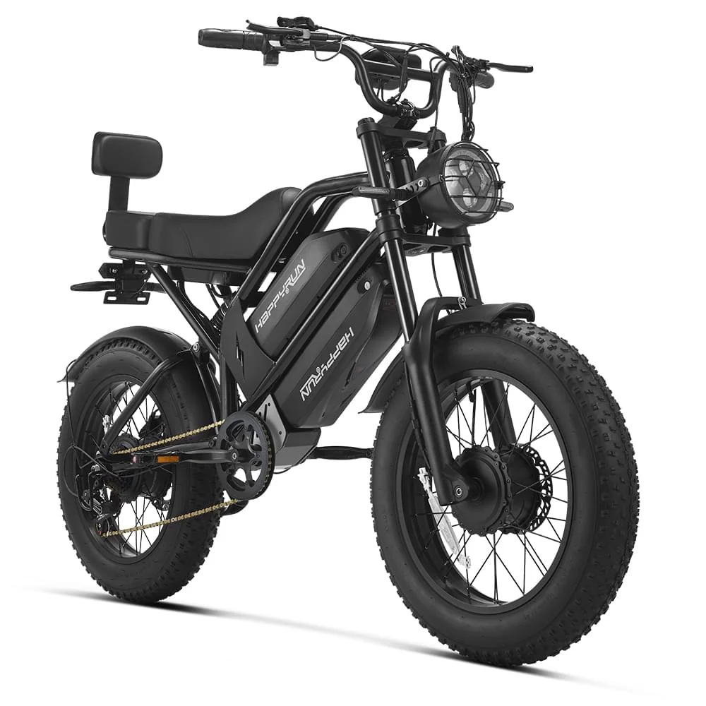 Happyrun G-70 eTransit PRO fat tire electric bike in black - available for lease with no credit check from Mobile Bike PRO